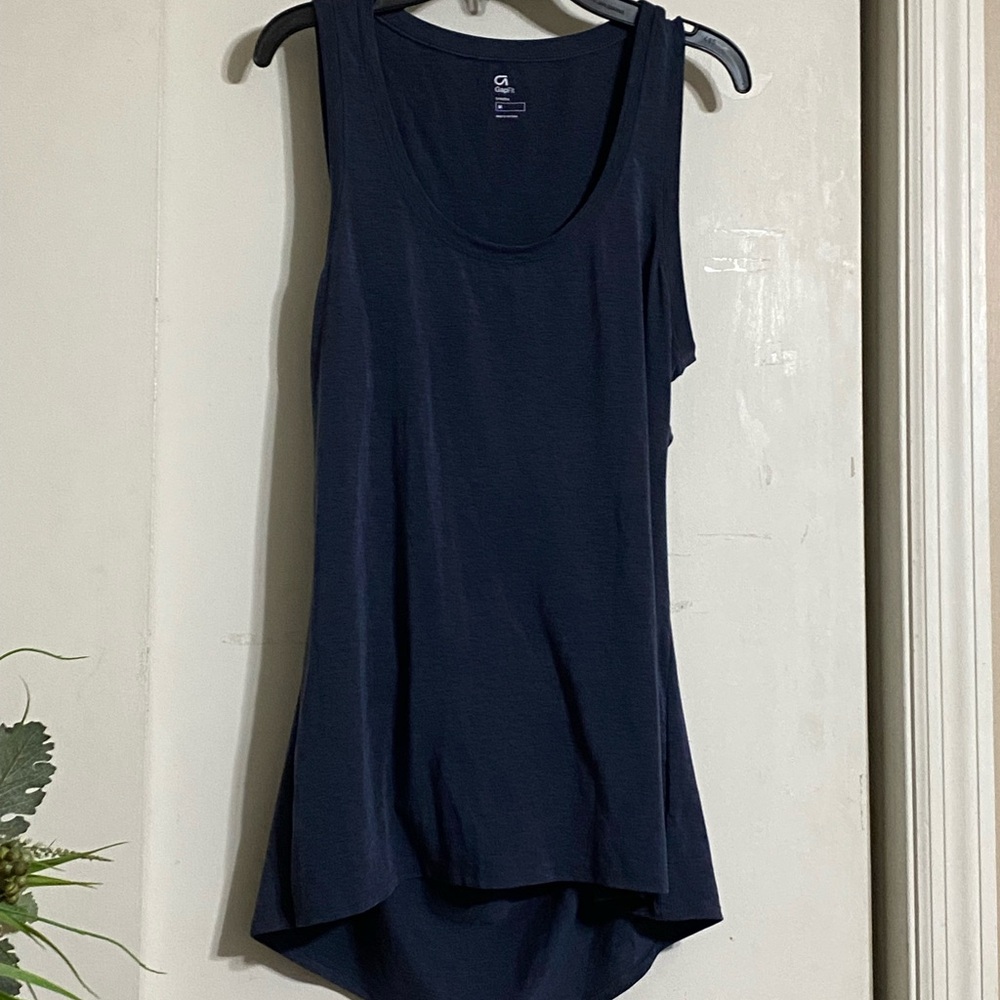 GAP Blue Asymmetrical Sleeveless Tank Top